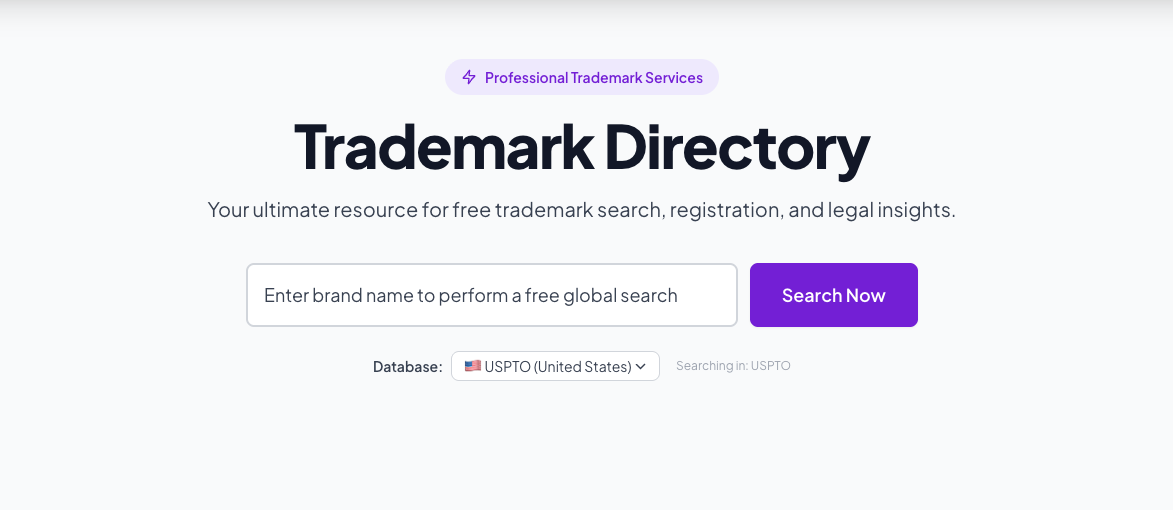 Trademarkdirectory Interface